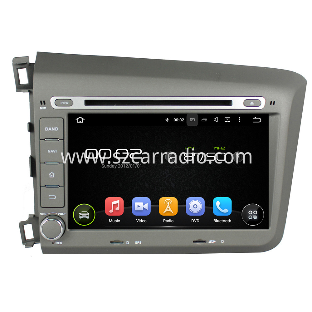 car stereo multimedia player system for Civic 2012